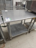 Stainless steel top table with Galvinized undershelf 3'