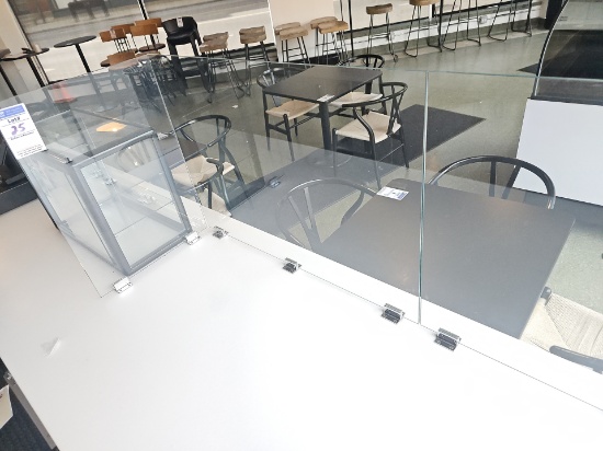 Assorted sized glass partitions