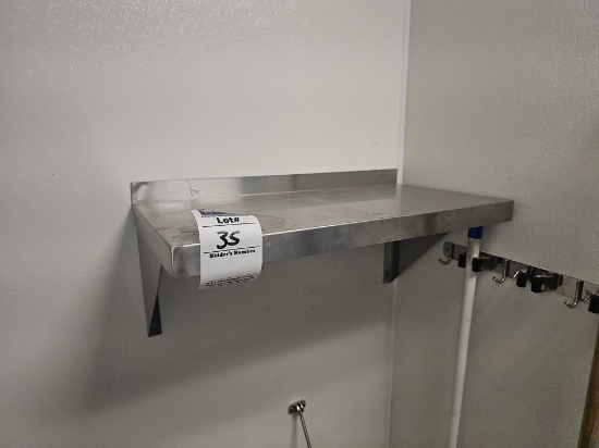 Stainless steel wall mounted shelf 2' x 1'