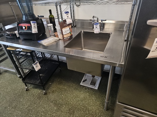 Stainless steel table with insert sink 5' x 30"