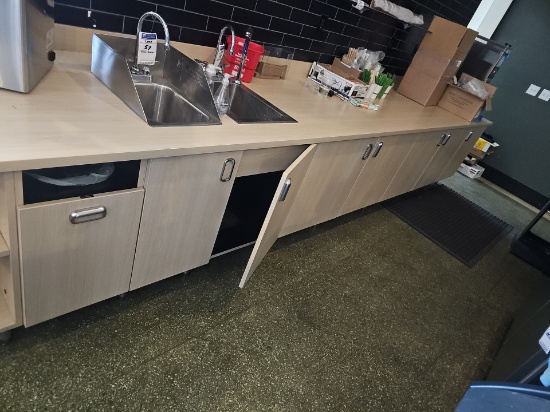 Laminated top beverage station and under cabinets
