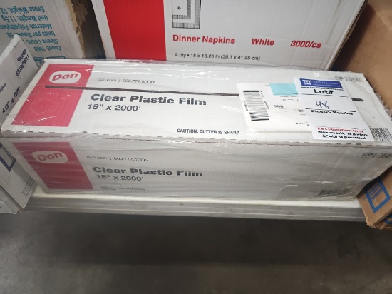 Clear plastic film 18" x 2000'