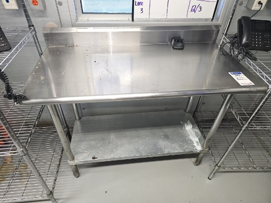 Stainless steel top table with galvanized undershelf
