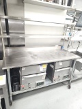 Stainless steel double over shelf with galvanized undershelf 72