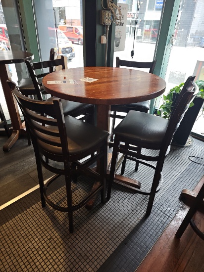 Round cocktail tables 35" with 4 bar chairs