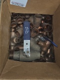 Copper fittings with shut off valves ball type