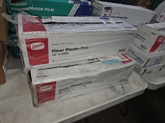 Clear plastic film 18" x 2000'