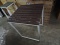 White metal base table with composite slate top 30