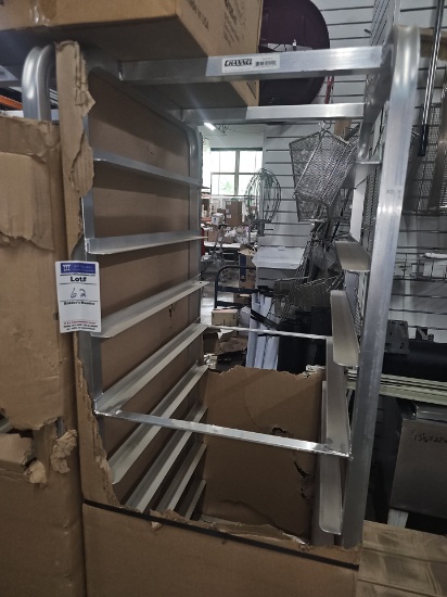 New Channel Aluminum sheet pan rack with large wheels