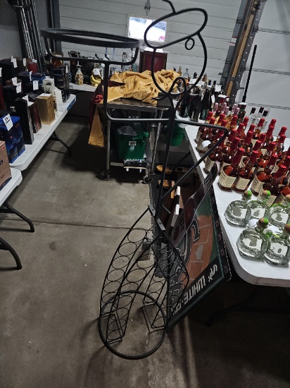 Metal Chef with legs for bottles and waitress tray for glasses