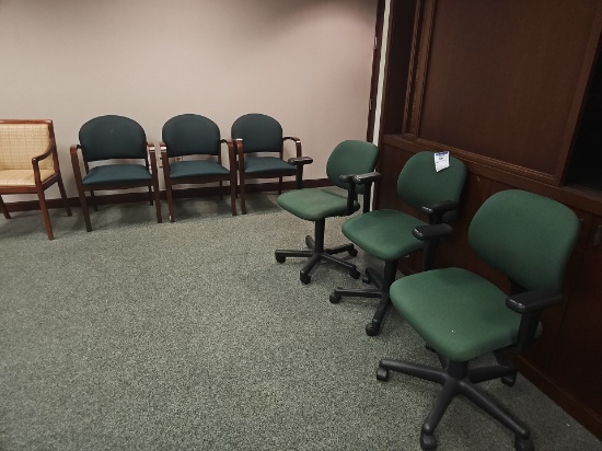 Green office chairs