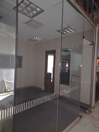 Glass wall and door frame 11' x 33" x 10'