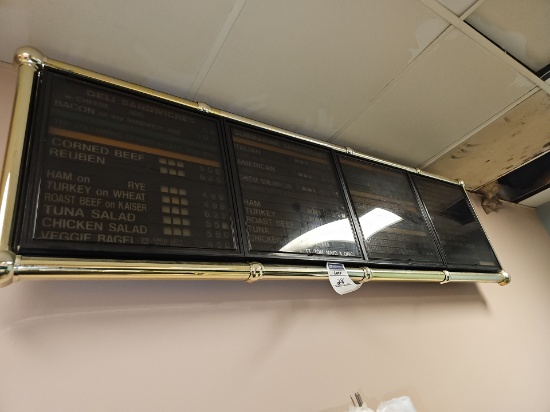 Menu board wall mounted