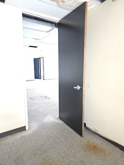Wooden doors with metal frame with hardware