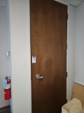 Wooden doors with metal frame with hardware