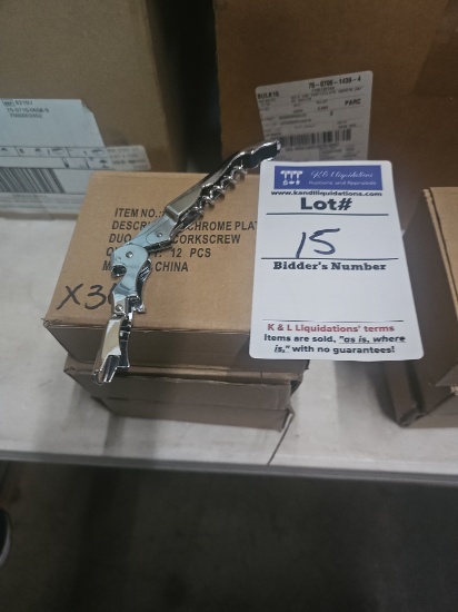 Chrome plated duo lever cork screw