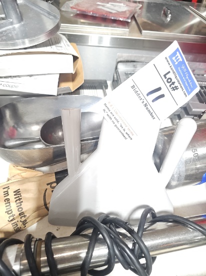 Ice scoops (2) and poly fryer scoop (1)
