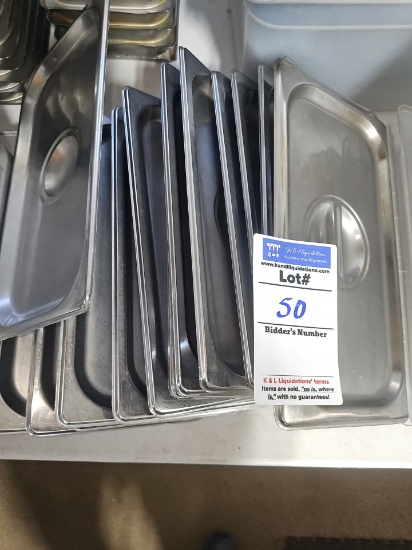 Stainless steel lids for 7" x 12.5" inserts LIDS only