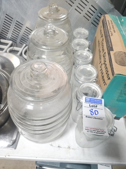 Glass jars and jugs