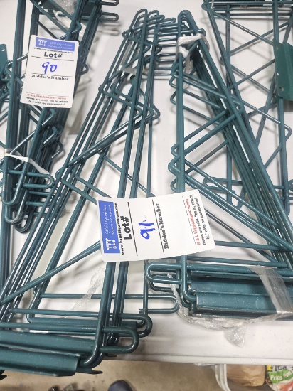 Green coated wired shelf Brackets 2=18" , 1=24"