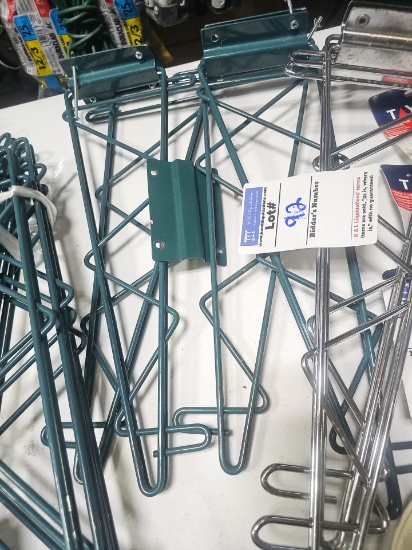 Green coated wired shelf Brackets 3=18" 1 chrome