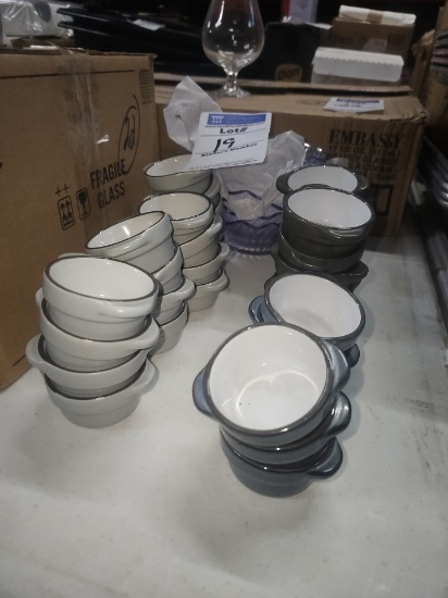 Glass raminkins and plastic bowls