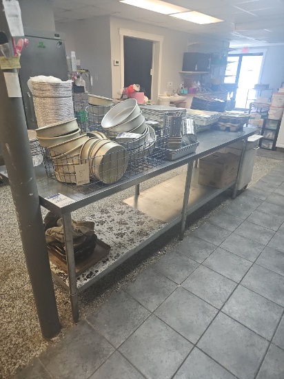 Stainless steel top table with galvanized undershelf