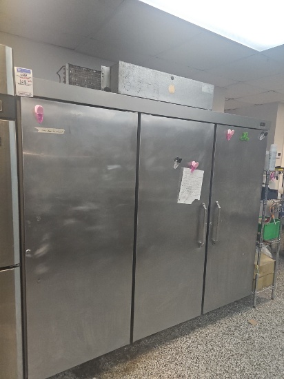 Hobart three door cooler with stainless steel doors