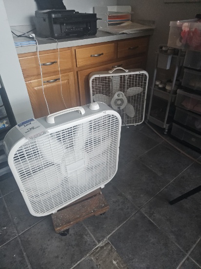 White 120v floor fans