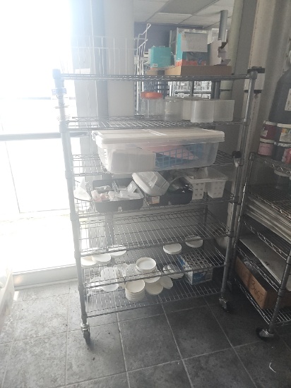 Chrome wire rack with content