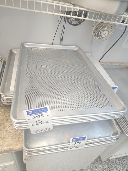 Aluminum Full size sheet pans used perforated