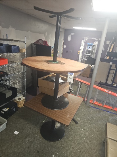 Assorted tables with metal bases