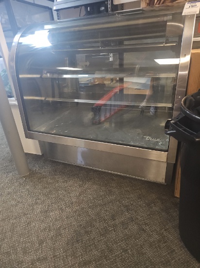 True curved glassed cooler with back sliding door