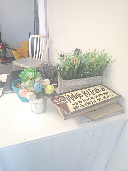 Décor on counter and wall (ask K&L)