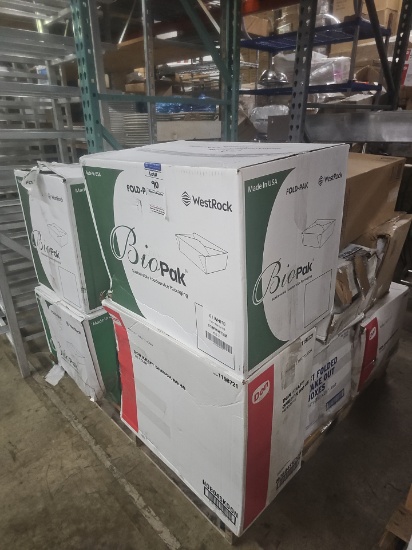 Pallet of paper goods