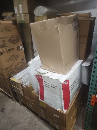 Pallet of paper goods