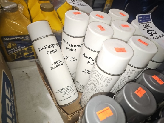 Painted white marking spray