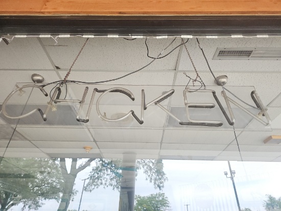"Chicken" lighted sign