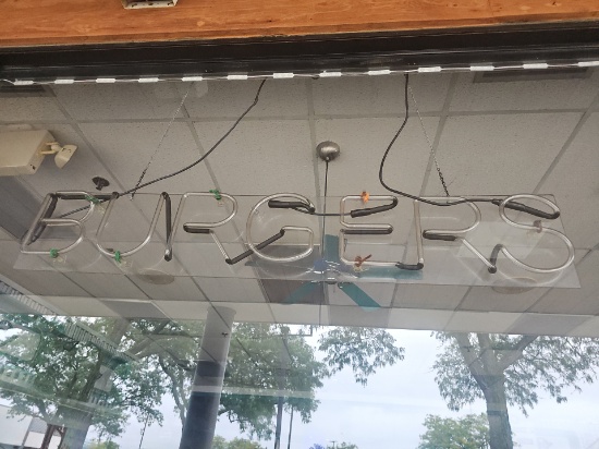 Burgers lighted sign