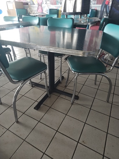 Table 3' x 3' with 4 Chairs Teel color Sold per item