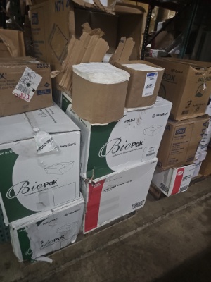 Pallet of commercial paper goods