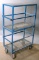 Custom built blue steel/mesh duplex cart for Miller XMT welder and/or feede