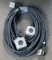 Lot of (2) approx 30' & 40' 50 AMP, 240-480 volt single box extension cords
