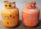 Lot of (8) 20 lb commercial use propane tanks/cylinders with high pressure