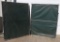 Lot of (3) portable aluminum frame welding screens with fold-out feet, all