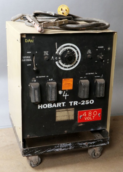 Hobart TR-250 serial88WS11434 #; with cart, power cord, 1-ground, 1-stinger