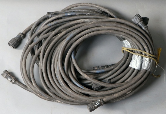 Lot of (5) approximately 25' Miller Remote Cable feeder cables