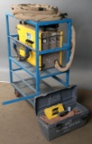 ESAB Model PCM-875 with power cord, torch and accessory box; on blue steel/