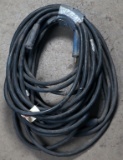 Lot of (2) 1/0 approx 50' welder leads with MPB-1 male/female connections