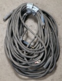 Lot of (2) 1/0 approx 50' welder leads with MPB-1 male/female connections